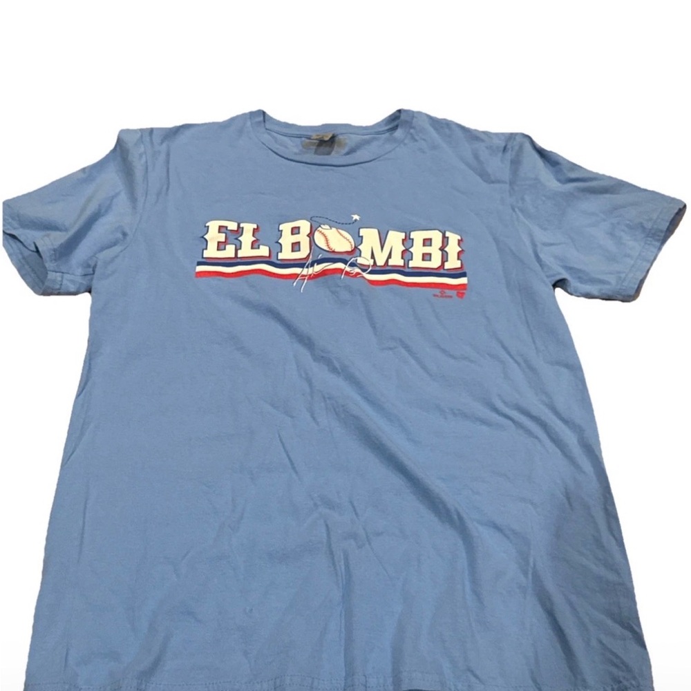 Texas Rangers MLB Breaking T Tshirt El Bombi Adolis Garcia Medium